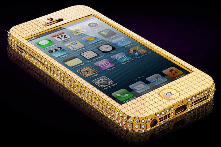 Эксклюзивные iPhone разных моделей из золота с бриллиантами